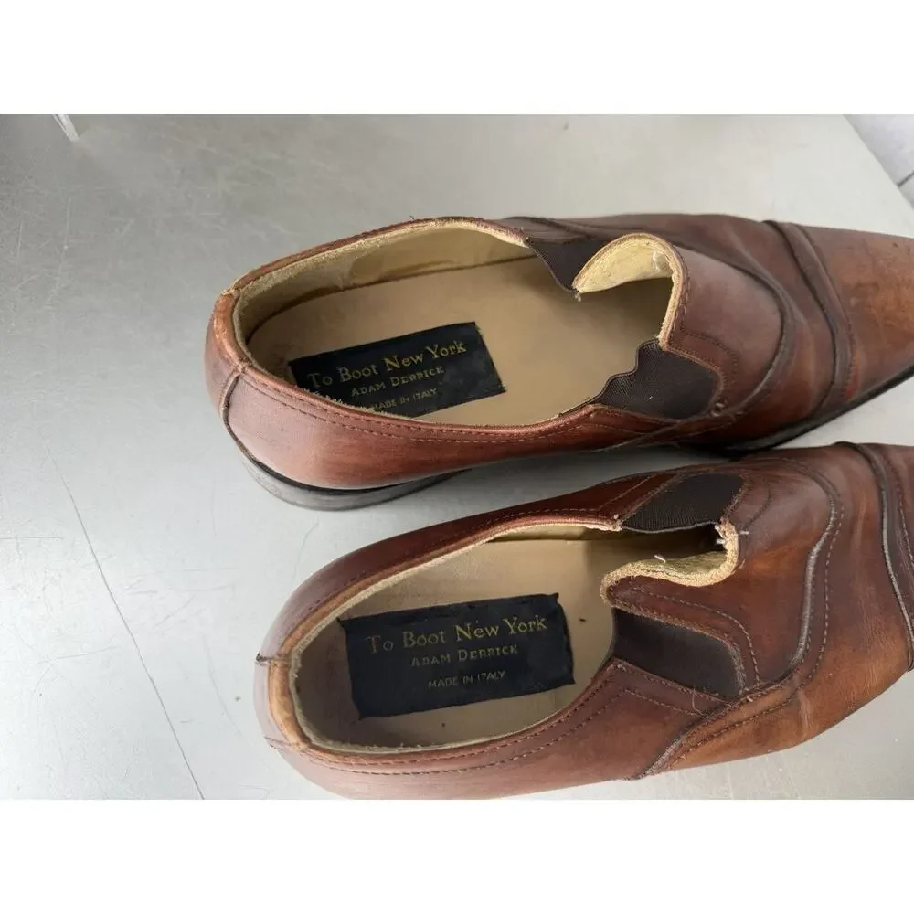 To Boot New York Shoes Mens Size 10.5 Brown Leather Loafers Dress Italian